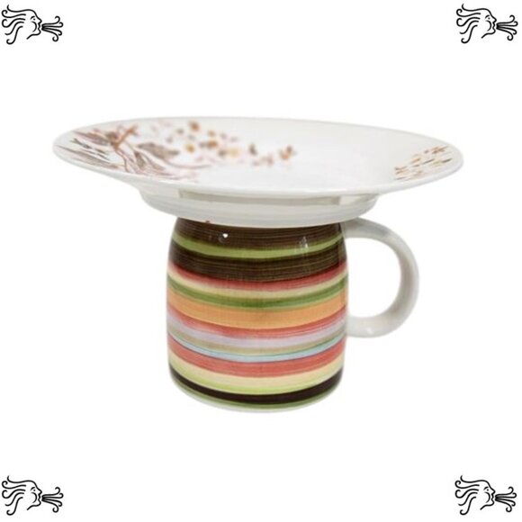 Upcycled Coffee Mug Candle Plant Holder Jewelry Tray, Sponge Soap Dish, Floral - Picture 2 of 4